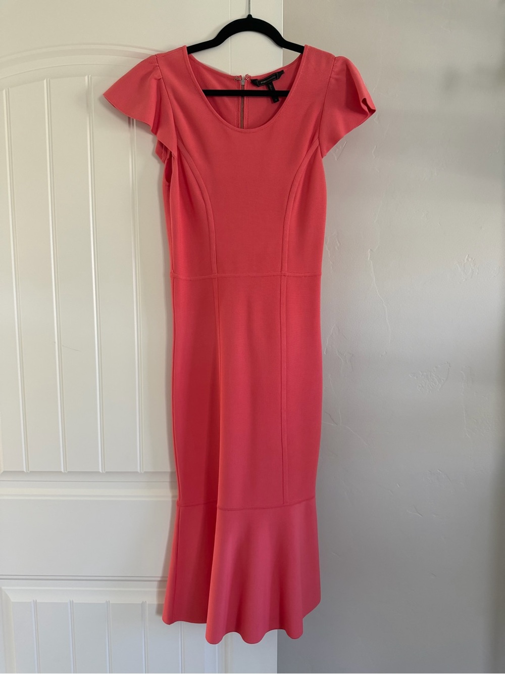 BCBGMaxAzria Bodycon Midi Dress with Fluted Hem